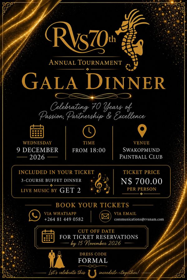 RVS 70th Annual Tournament Gala Dinner poster