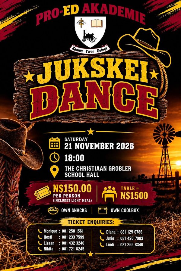Pro-Ed Akademie Jukskei Dance poster